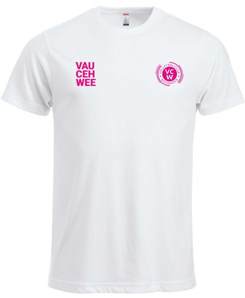 VC Wiesbaden Shirt weiß Damen VAU CEH WEE Doppellogo pink